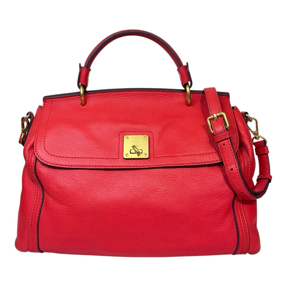 MCM Red/Orange Two Way Crossbody Bag